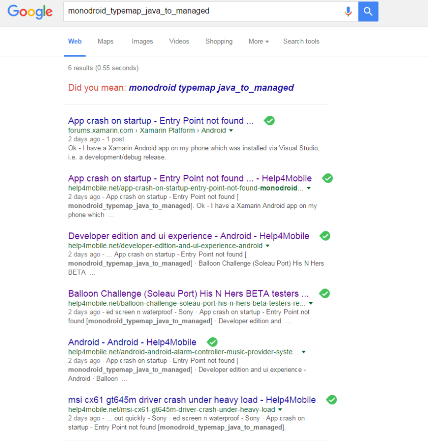 google search results mostly aggregators