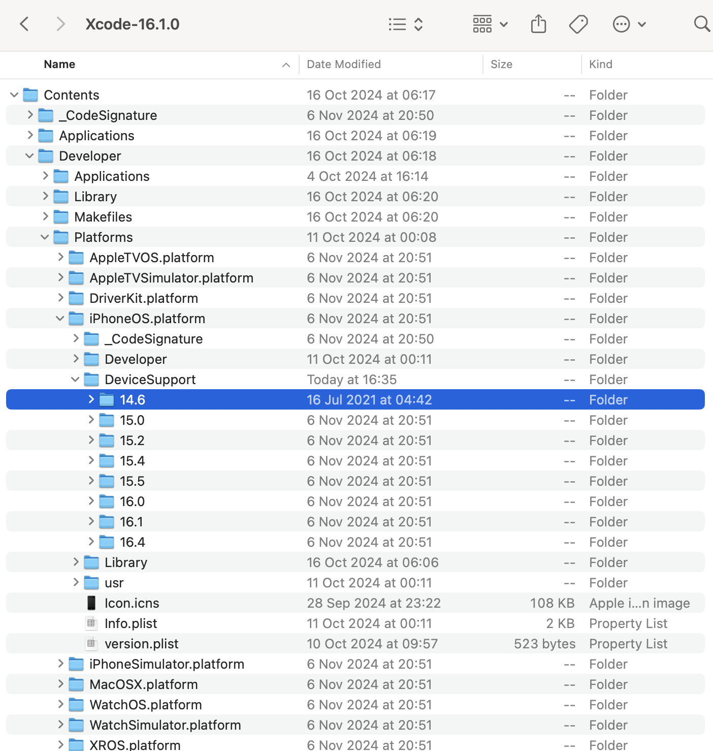 Xcode application Content folder structure