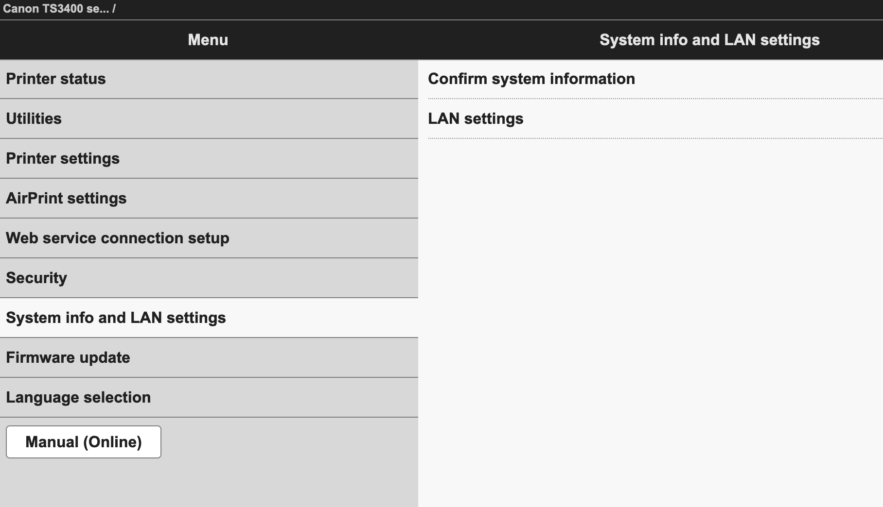 Canon Admin Options