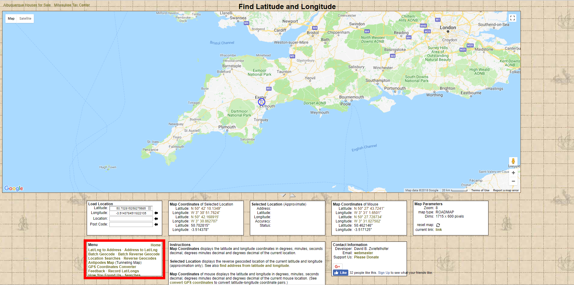 find latitude and longitude website