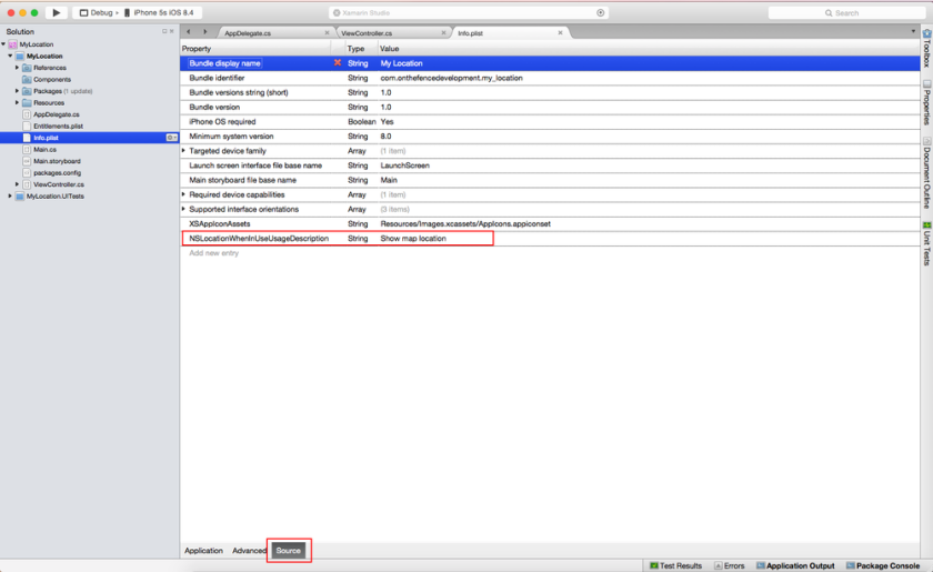 fixing location setting in info plist