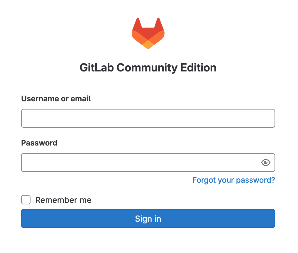 gitlab login page