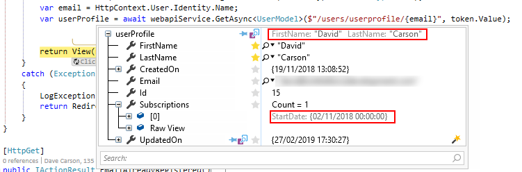 debug dialog with ozcode working on nested properties