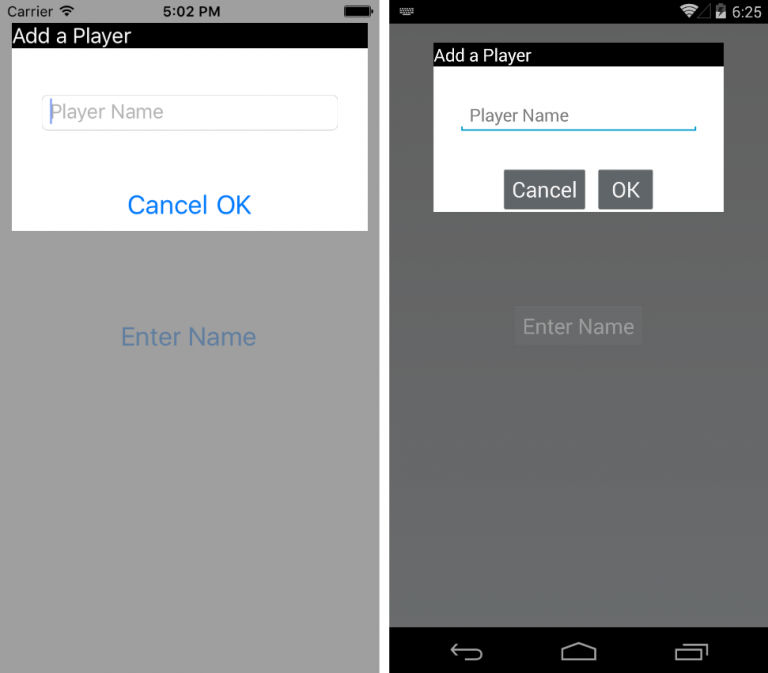simple modal dialog android and ios